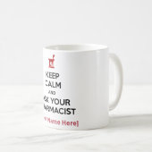 Aangepaste 'Keep Calm' en vraag uw apotheker Koffiemok (Voorkant rechts)