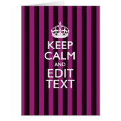 Aangepaste KEEP CALM Jouw tekst Fuchsia Stripes (Voorkant)