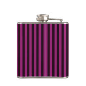 Aangepaste KEEP CALM Jouw tekst Fuchsia Stripes Heupfles (Achterkant)