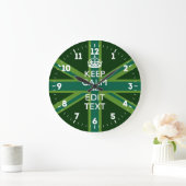 Aangepaste Keep Calm Jouw tekst - Groen vlag Grote Klok (Huis)