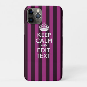 Aangepaste KEEP CALM-Jouw tekst op roze Fuchsie iPhone 11 Pro Hoesje