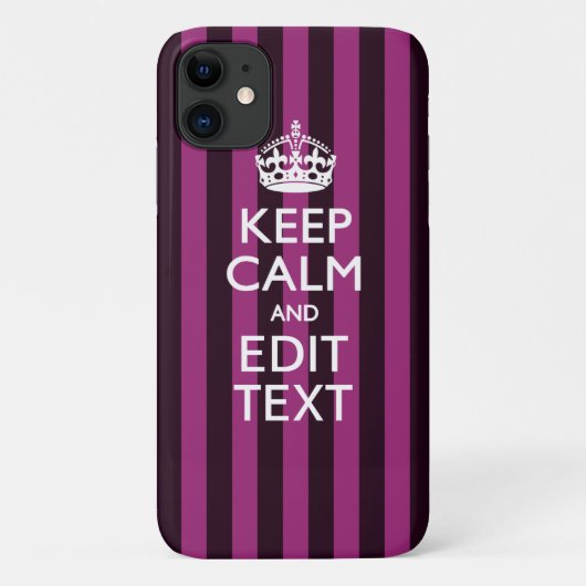 Aangepaste KEEP CALM-Jouw tekst op roze Fuchsie Case-Mate iPhone Case (Achterkant)