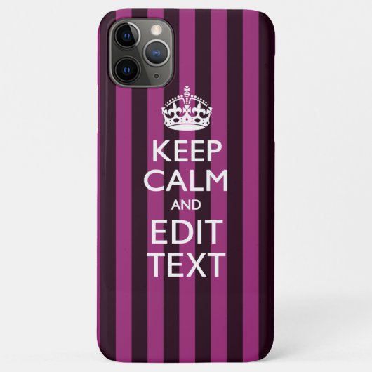Aangepaste KEEP CALM-Jouw tekst op roze Fuchsie Case-Mate iPhone Case (Achterkant)