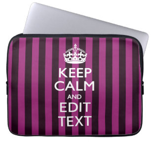 Aangepaste KEEP CALM-Jouw tekst op roze Fuchsie Laptop Sleeve