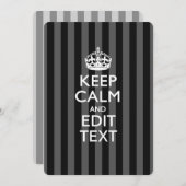 Aangepaste KEEP CALM-Jouw tekst op zwarte strepen (Voorkant / Achterkant)