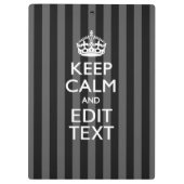 Aangepaste KEEP CALM-Jouw tekst op zwarte strepen Klembord (Achterkant)