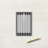 Aangepaste KEEP CALM-Jouw tekst op zwarte strepen Post-it® Notes (Op bureau)