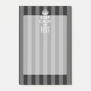 Aangepaste KEEP CALM-Jouw tekst op zwarte strepen Post-it® Notes