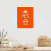 Aangepaste KEEP CALM Jouw tekst Oranje decor Poster (Keuken)
