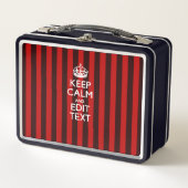 Aangepaste 'Keep Calm Jouw tekst Red Stripes'-deco (Voorkant)
