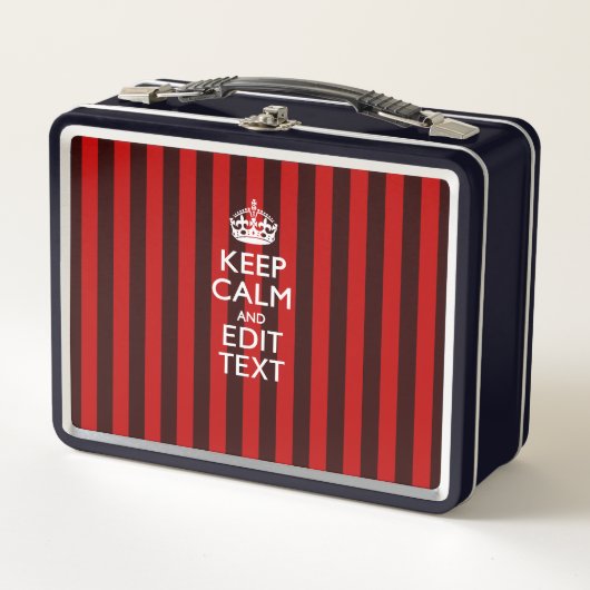 Aangepaste 'Keep Calm Jouw tekst Red Stripes'-deco (Voorkant)