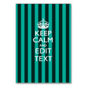 Aangepaste KEEP CALM Jouw tekst Turquoise Stripes Kaart (Voorkant)