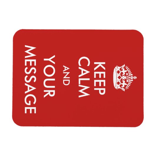 Aangepaste Keep Calm Sign op rode achtergrond Magneet (Horizontaal)