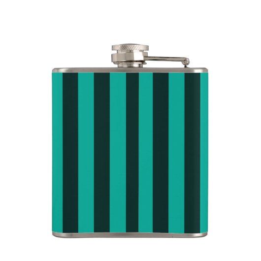 Aangepaste 'Keep Calm Stripes' in Turquoise Heupfles (Achterkant)