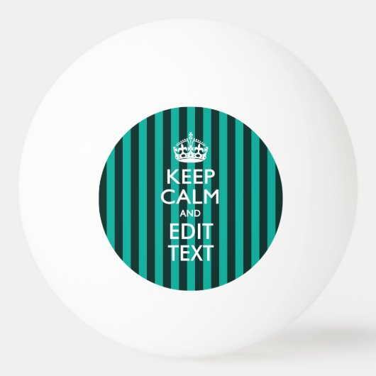 Aangepaste 'Keep Calm Stripes' in Turquoise Pingpongballen (Achterkant)