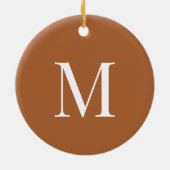 Aangepaste Keepsake Foto en Monogram Kerstmis Keramisch Ornament (Achterkant)