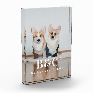 Aangepaste Keepsake Pet Dog Foto met namen