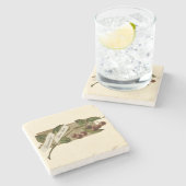 Aangepaste  kersen Retro Fruit Old School Stenen Onderzetter (Zijkant)