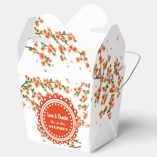 Aangepaste kersenbloesem bruiloft gunst geschenkdo bedankdoosjes (Geopend)