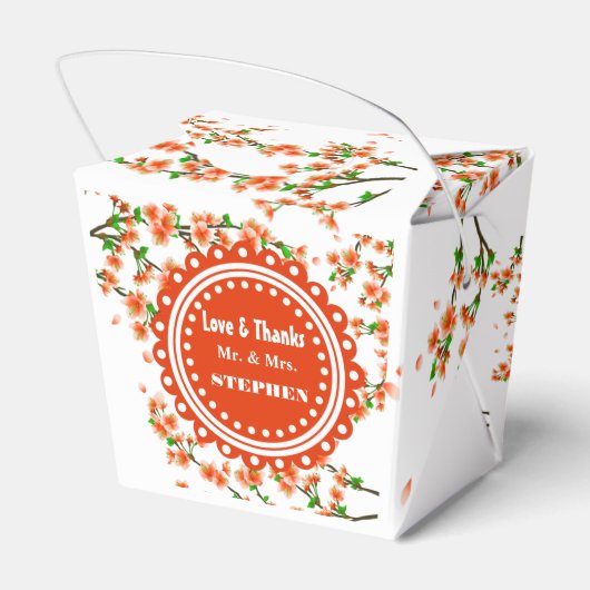 Aangepaste kersenbloesem bruiloft gunst geschenkdo bedankdoosjes (Achterkant)