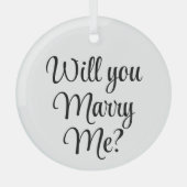 Aangepaste kerst-aanzoek Wil je met me trouwen Glas Ornament (Voorkant)