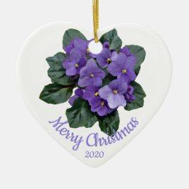 Aangepaste kerst Afrikaanse Violet bloem Keramisch Ornament