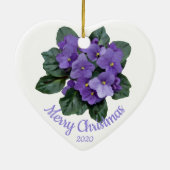 Aangepaste kerst Afrikaanse Violet bloem Keramisch Ornament (Achterkant)