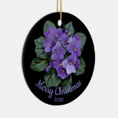 Aangepaste kerst Afrikaanse Violet bloem Keramisch Ornament (Rechts)