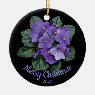 Aangepaste kerst Afrikaanse Violet bloem Keramisch Ornament
