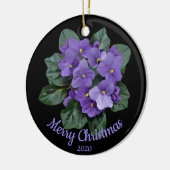 Aangepaste kerst Afrikaanse Violet bloem Keramisch Ornament (Links)