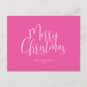 Aangepaste Kerst Briefkaart Modern Fuchsia Roze (Voorkant)