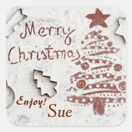 Aangepaste Kerst Cookie Gift Stickers (Voorkant)