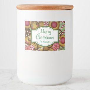 Aangepaste Kerst Cookies Jar Food Stickers Labels