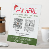 Aangepaste Kerst Craft Fair Booth Toont Venmo Reclamebord Met Voetstuk (Insitu)