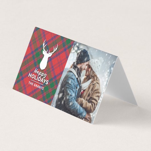 Aangepaste Kerst Feestdagen Foto Plaid Kaart (Voorkant)