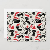 Aangepaste Kerst Gift Katten Feestdagenkaart (Voorkant / Achterkant)