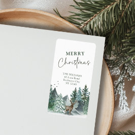 Aangepaste Kerst Groene Waterverf Retouradres Etiket