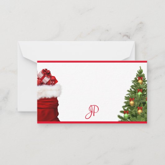 Aangepaste kerst handgeschreven monogram sjabloon (Voorkant)