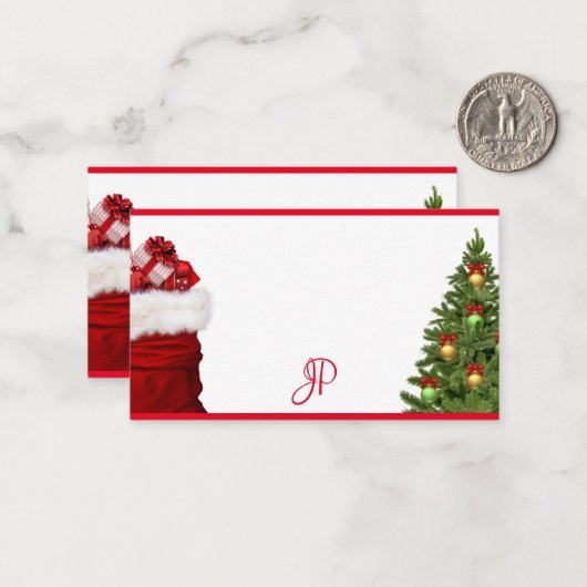 Aangepaste kerst handgeschreven monogram sjabloon (Voorkant / Achterkant in situ)