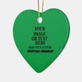 Aangepaste Kerst Hart Gepersonaliseerd Keramisch Ornament (Links)