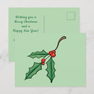 Aangepaste kerst Holly Briefkaarten