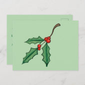 Aangepaste kerst Holly Briefkaarten (Voorkant / Achterkant)