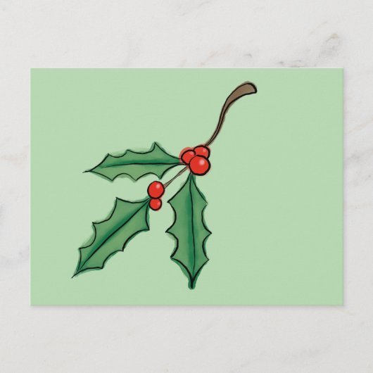 Aangepaste kerst Holly Briefkaarten (Voorkant)