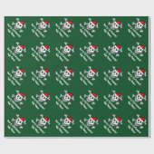 Aangepaste kerst inpakpapier met Santa schedel (Vlak)