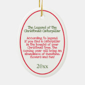 Aangepaste kerst-kerst-driepijlerleggerveroudering keramisch ornament (Achterkant)