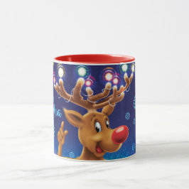Aangepaste Kerst koffie mok, Rudolph & lichten Mok