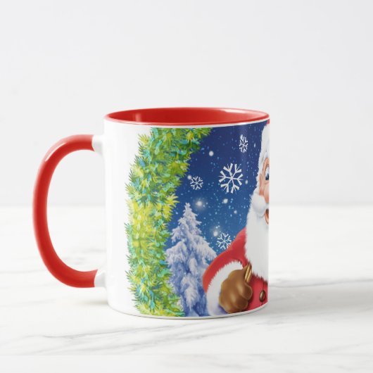 Aangepaste kerst koffie mok, Santa en speelgoed za Mok (Links)