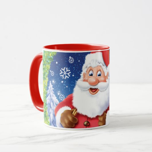 Aangepaste kerst koffie mok, Santa en speelgoed za Mok (Voorkant links)