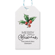 Aangepaste Kerst Label met Waterverf Elements