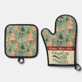 Aangepaste Kerst Leraar Gift Ovenwant & Pannenlap Set